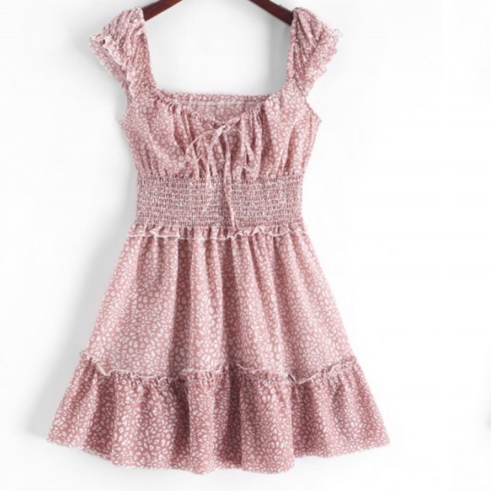 Zaful smoked printed sleeveless A line dress